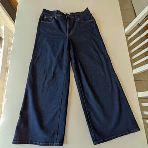 Boden Indigo Wide Leg High Rise Petite Jeans W29 P Dark Wash Denim